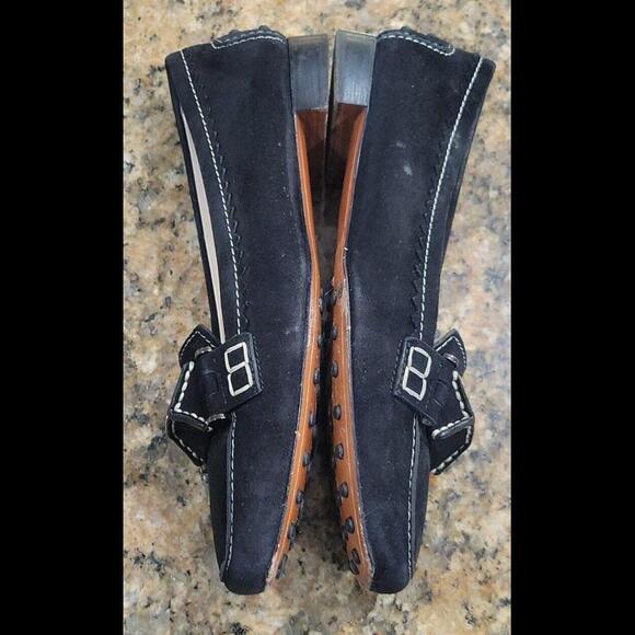Tod's Black Suede Ballet Flats Slip On Driving Mocs Womens Loafers Dress Shoes 5 - Picture 9 of 12